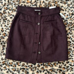 Suede Velvet Skirt with pockets